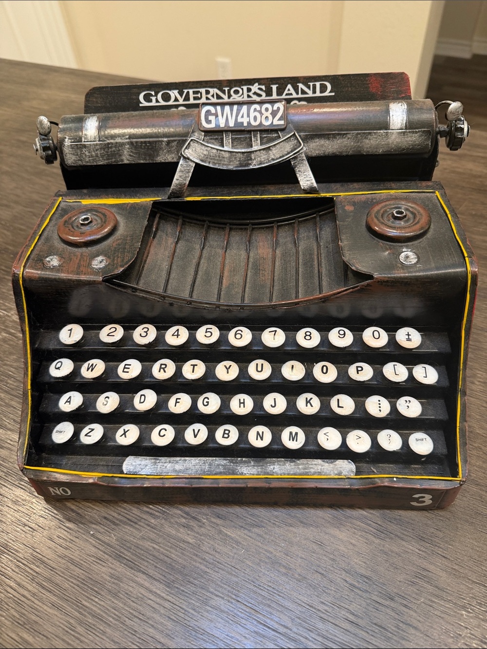 Governor's Land Decorative Vintage Typewriter Accent - Brown